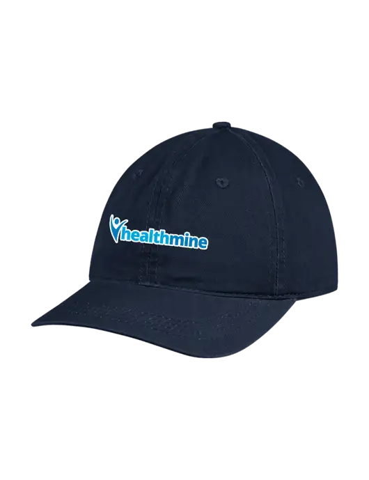 Garment Washed Unstructured Twill Navy Cap w/Healthmine Logo