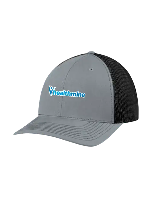 Richardson Adjustable Snapback Original 112 Trucker Cap Heather Grey w/Black Mesh w/Healthmine Logo