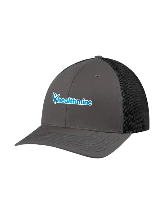 Richardson Adjustable Snapback Original 112 Trucker Cap Dark Grey w/Black Mesh w/Healthmine Logo