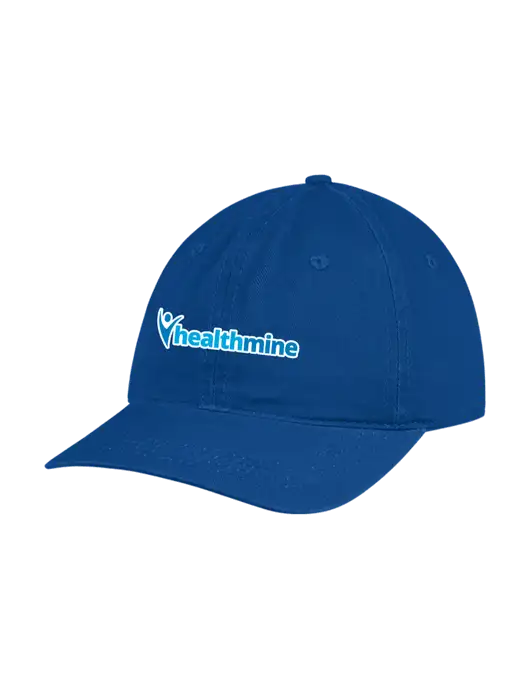 Garment Washed Unstructured Twill Royal Cap w/Healthmine Logo