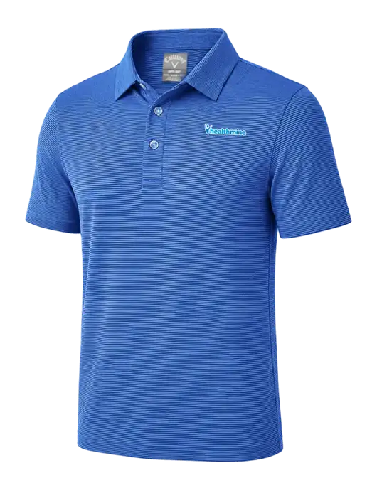 Callaway Royal Blue Fine Line Stripe Polo w/Healthmine Logo