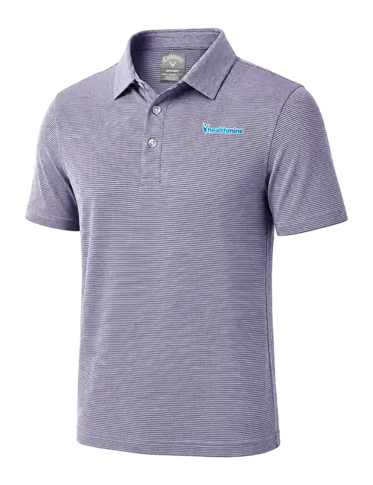 Callaway Navy Fine Line Stripe Polo w/Healthmine Logo