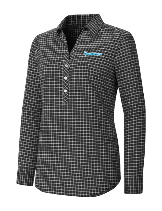 Womens Dark Grey/White City Stretch Shirt w/Healthmine Logo