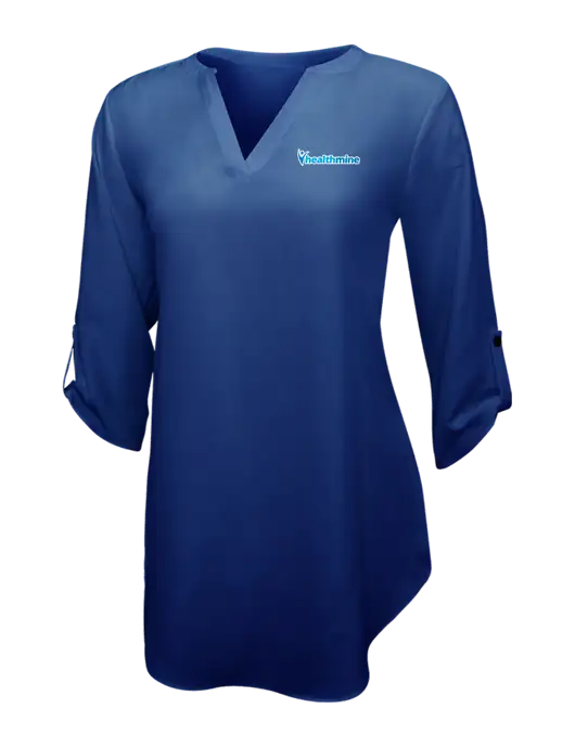Dark Royal Womens 3/4 Sleeve Tunic Blouse w/Healthmine Logo
