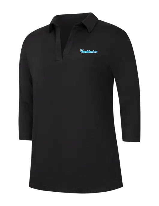 Womens Black Luxe Knit Tunic w/Healthmine Logo