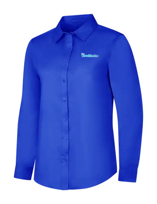 Womens Long Sleeve Dark Royal Superpro React Twill Shirt w/Healthmine Logo