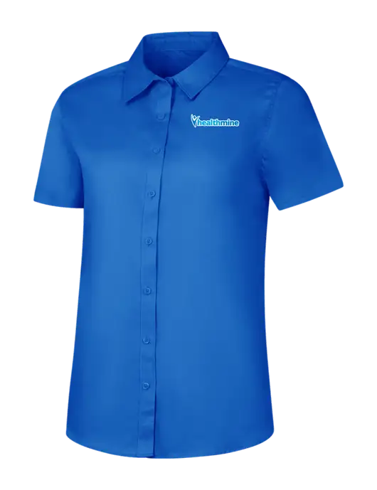 Womens Short Sleeve Royal Blue Superpro React Twill Shirt w/Healthmine Logo