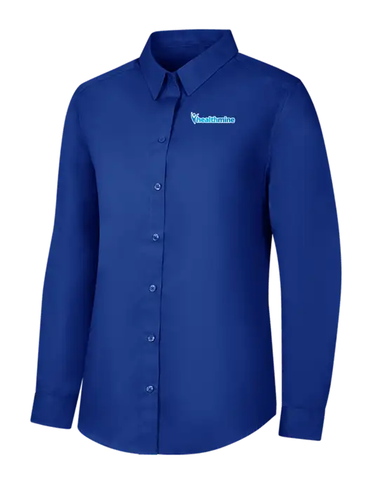 Womens Royal Long Sleeve Carefree Poplin Shirt w/Healthmine Logo