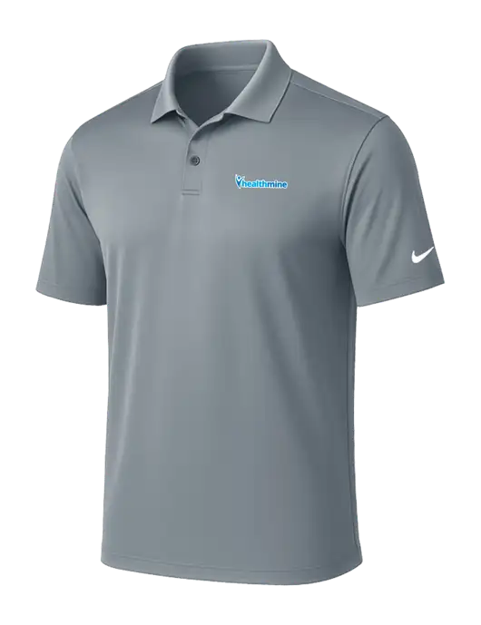 NIKE Medium Grey Victory Solid Polo w/Healthmine Logo