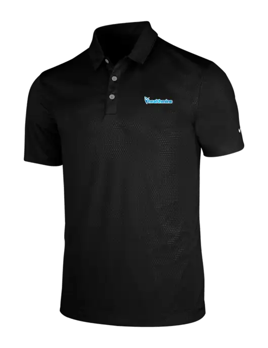NIKE Black Dri-Fit Embossed Tri-Blade Polo w/Healthmine Logo