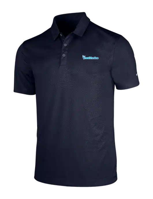 NIKE Dark Navy Dri-Fit Embossed Tri-Blade Polo w/Healthmine Logo