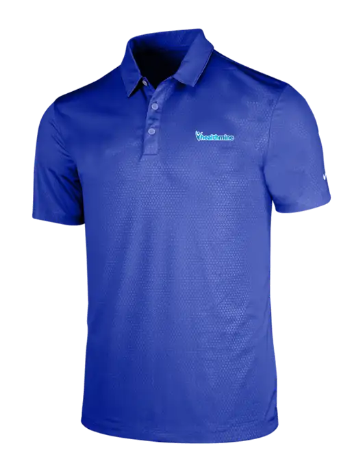 NIKE Dark Royal Dri-Fit Embossed Tri-Blade Polo w/Healthmine Logo