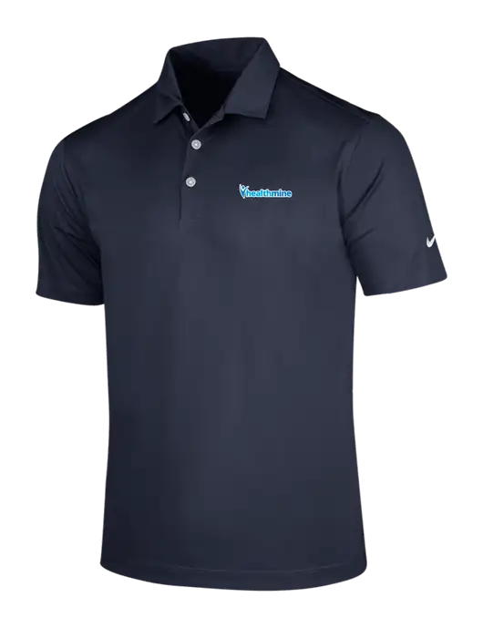 NIKE Dark Navy Dri-Fit Vertical Mesh Polo w/Healthmine Logo