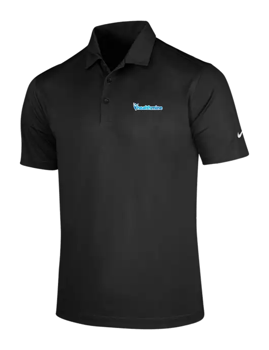 NIKE Black Dri-Fit Vertical Mesh Polo w/Healthmine Logo