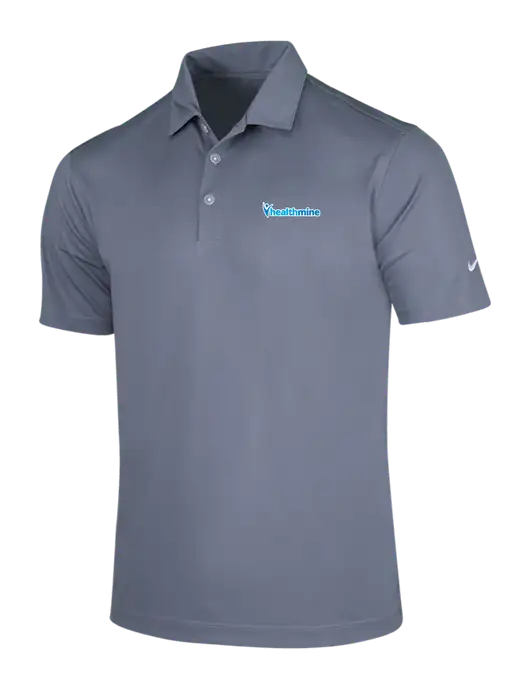 NIKE Medium Grey Dri-Fit Vertical Mesh Polo w/Healthmine Logo