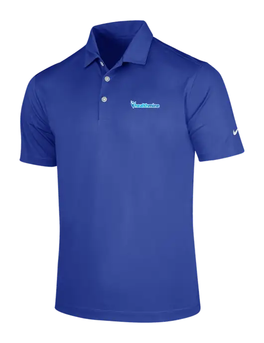 NIKE Dark Royal Dri-Fit Vertical Mesh Polo w/Healthmine Logo