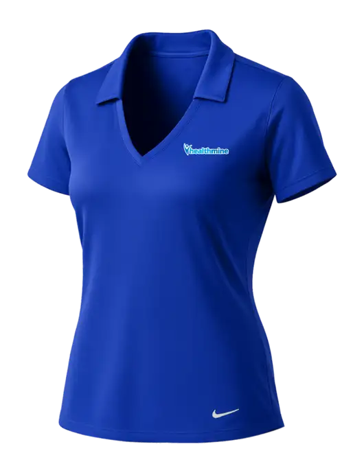NIKE Dark Royal Womens Dri-Fit Vertical Mesh Polo w/Healthmine Logo