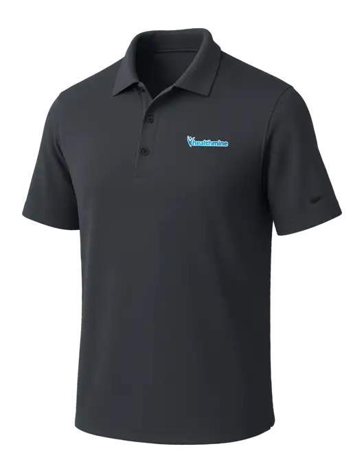 NIKE Dark Grey Dri-Fit Micro Pique Polo w/Healthmine Logo