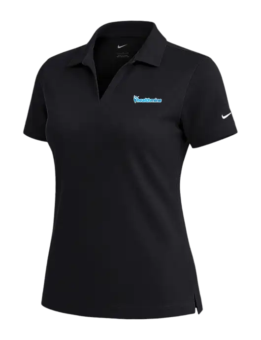 NIKE Black Womens Dri-Fit Micro Pique Polo w/Healthmine Logo