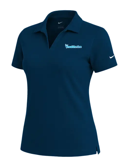 NIKE Navy Womens Dri-Fit Micro Pique Polo w/Healthmine Logo