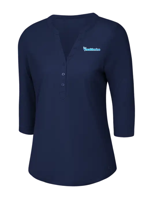 OGIO Navy Jewel Henley w/Healthmine Logo