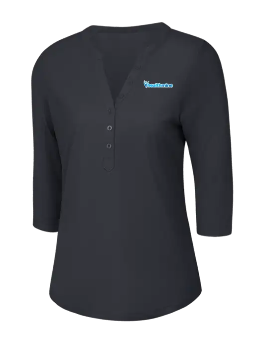 OGIO Charcoal Grey Jewel Henley w/Healthmine Logo