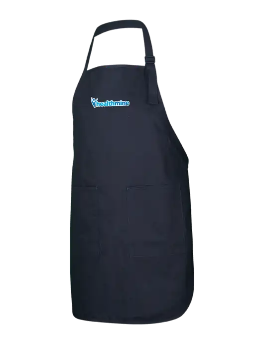 Full-Length Black Apron With Pockets w/Healthmine Logo