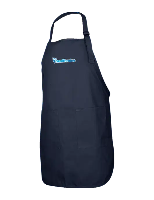 Full-Length Navy Apron With Pockets w/Healthmine Logo