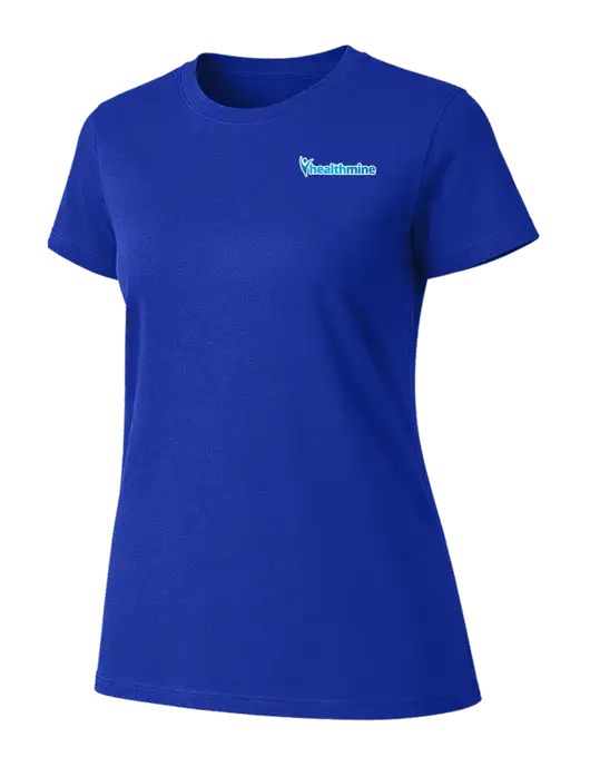 Womens Ring Spun Royal 4.5 oz T-Shirt w/Healthmine Logo