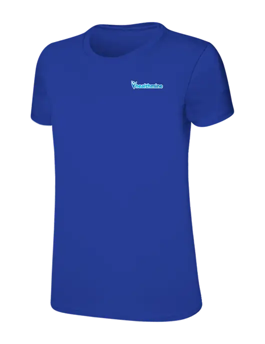 Womens Ring Spun Royal 4.5 oz T-Shirt w/Healthmine Logo