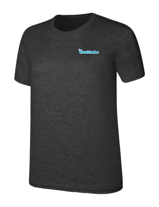 Womens Ring Spun Dark Heather Grey 4.5 oz T-Shirt w/Healthmine Logo