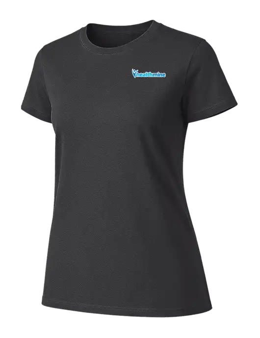 Womens Ring Spun Charcoal 4.5 oz T-Shirt w/Healthmine Logo