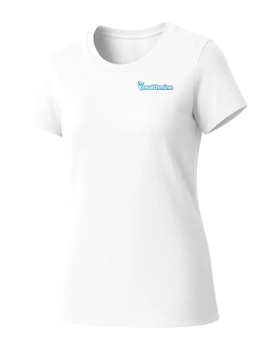 Womens Seriously Soft White T-Shirt w/Healthmine Logo