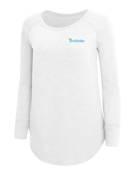Womens Perfect Wide Collar Tunic Tri-Blend White 4.5 oz T-Shirt w/Healthmine Logo