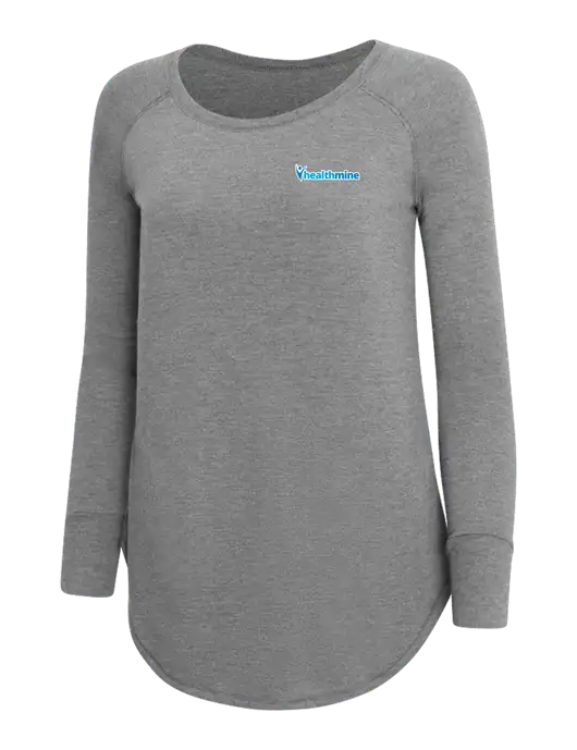 Womens Perfect Wide Collar Tunic Tri-Blend Grey Frost 4.5 oz T-Shirt w/Healthmine Logo