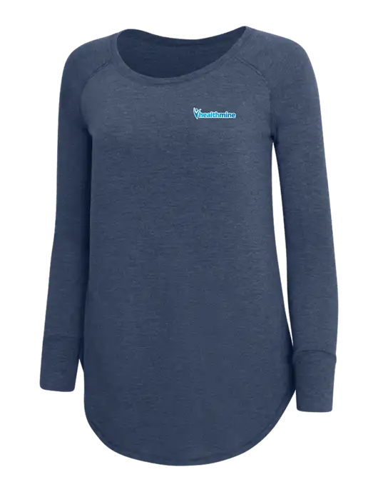 Womens Perfect Wide Collar Tunic Tri-Blend Navy Frost 4.5 oz T-Shirt w/Healthmine Logo