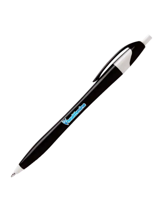 Novella Black/White Executive Pen - Blue Ink w/Healthmine Logo