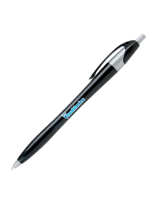 Novella Black/Silver Corporate Pen - Blue Ink w/Healthmine Logo
