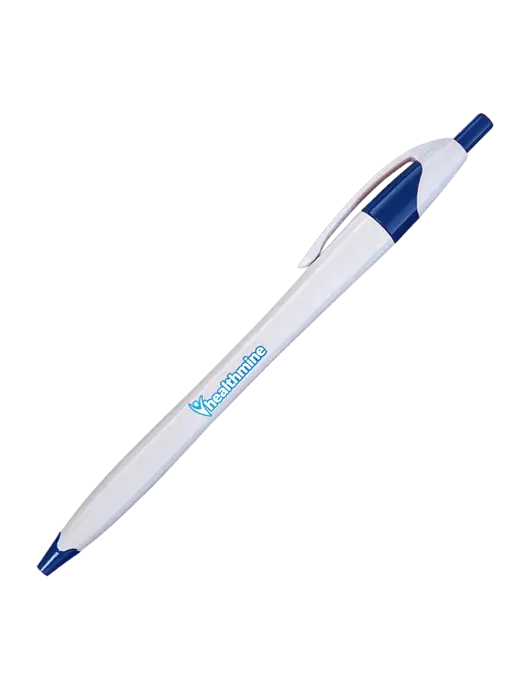 Novella White/Royal Classic Pen - Blue Ink w/Healthmine Logo