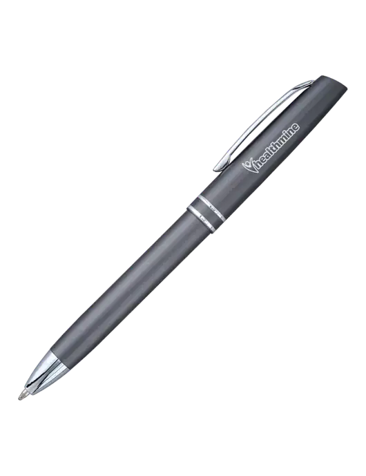 Gunmetal Anguilla Black Ink Pen w/Healthmine Logo