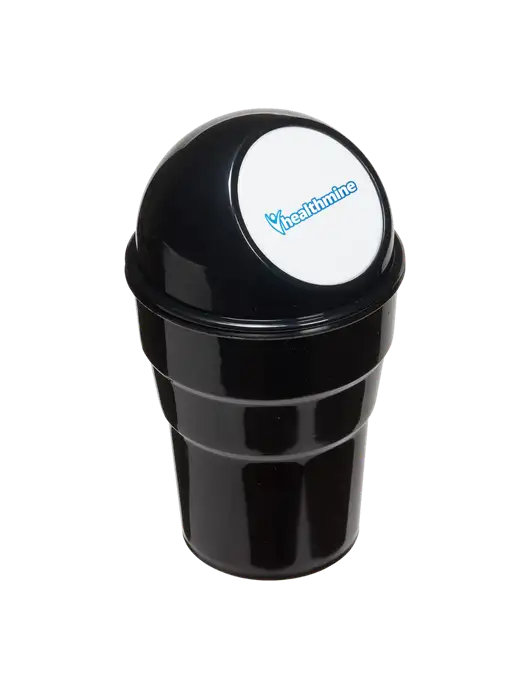 Black Car Cup Holder Trash Can w/Healthmine Logo