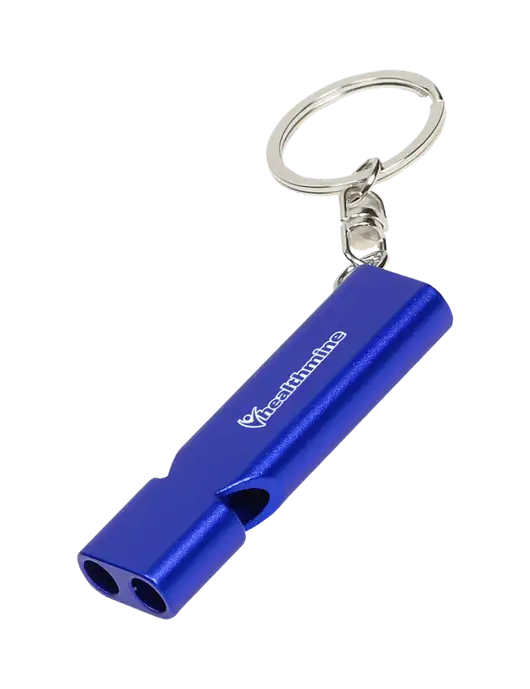Quick Alert Blue Safety Whistle w/Healthmine Logo