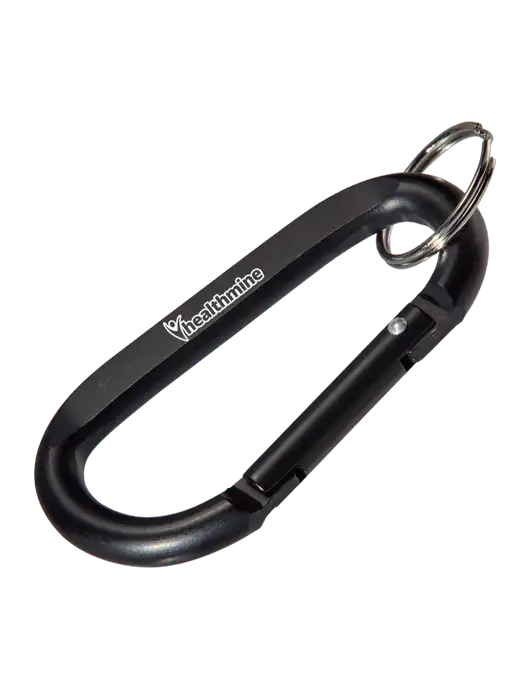 Black Carabiner & Key Ring w/Healthmine Logo