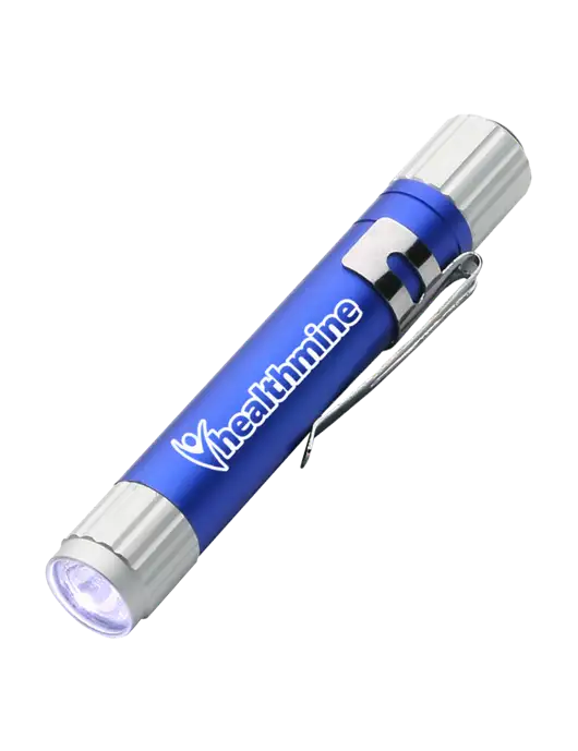 Blue Aluminum LED Penlight w/Healthmine Logo