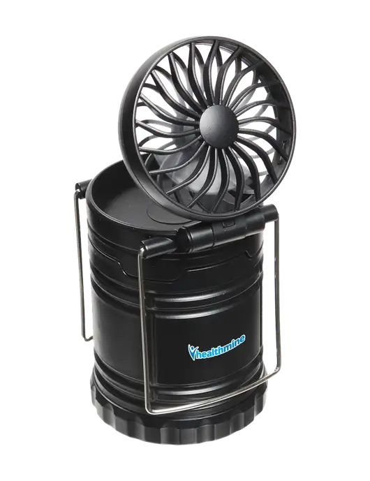 Black Retro Lantern with Fan w/Healthmine Logo