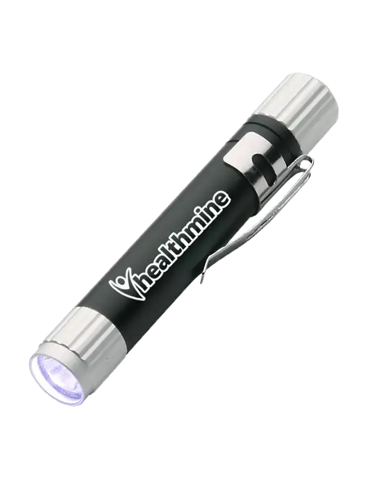 Black Aluminum LED Penlight w/Healthmine Logo