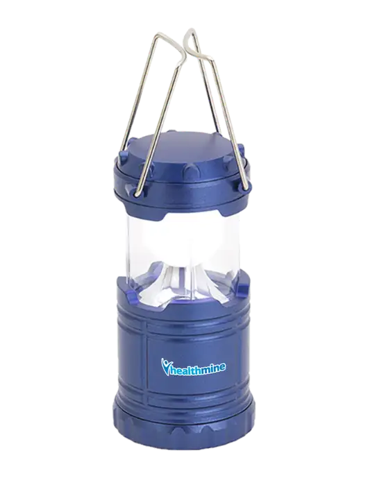 Blue Mini Retro Lantern w/Healthmine Logo