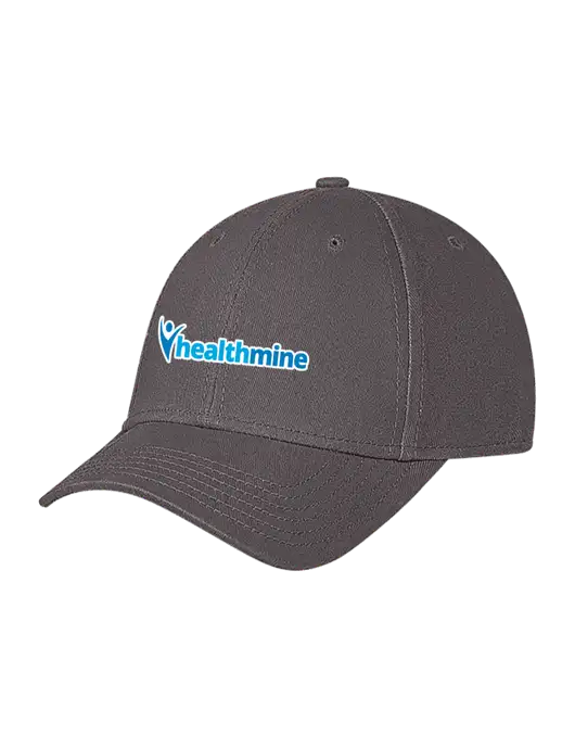Medium Dark Grey Structured Soft Snap Closure Hook & Loop Cap w/Healthmine Logo