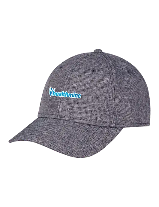 Heather Charcoal Structured Linen Look Cap Hook & Loop w/Healthmine Logo