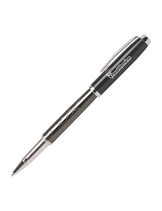 Modernist Black Rollerball Pen - Black Ink w/Healthmine Logo